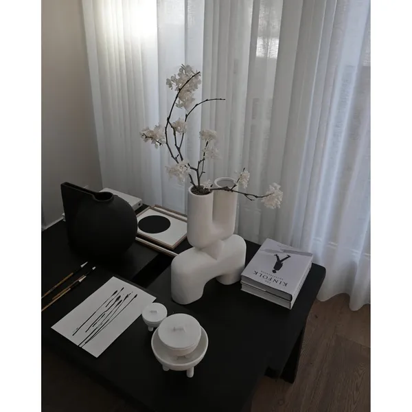 Cobra Doppelvase Medium Bone White
