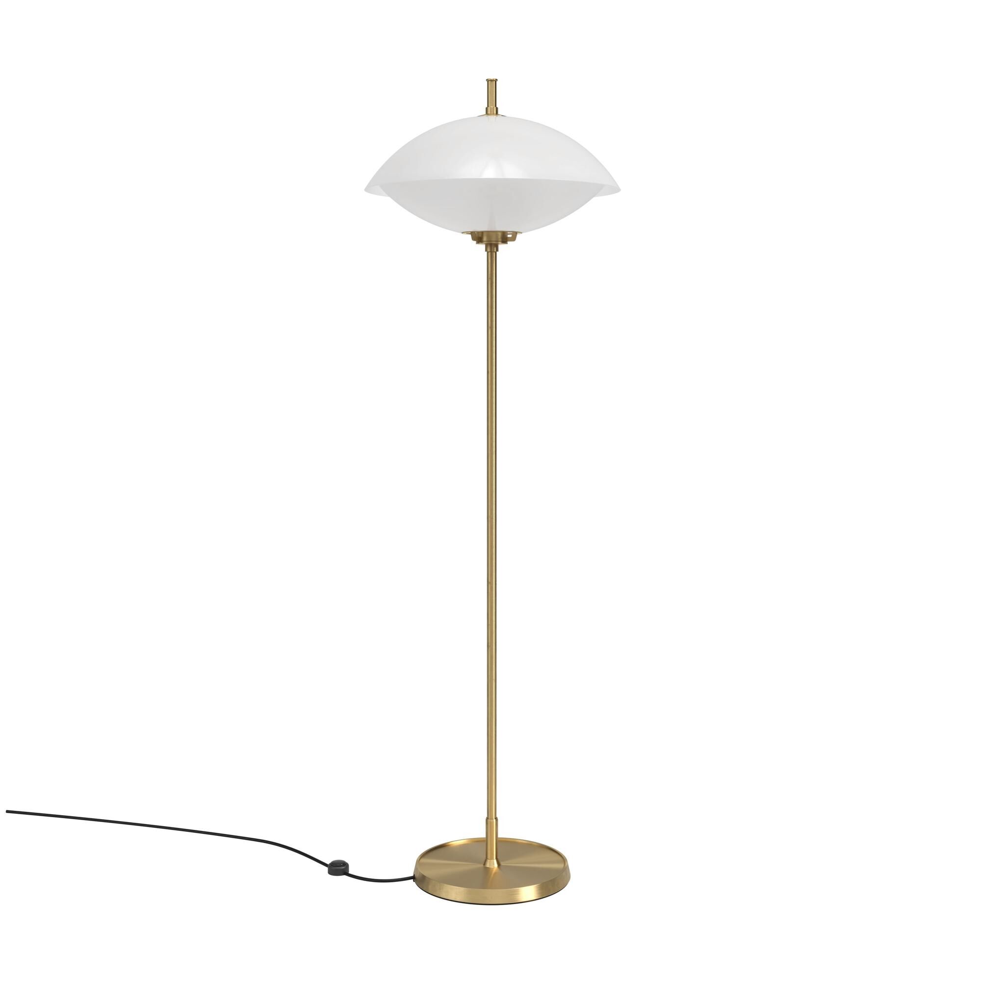 Musling Gulvlampe Opal/Messsing