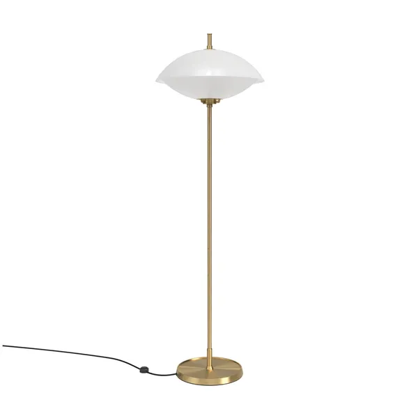Clam Floor Lamp Opal/Brass