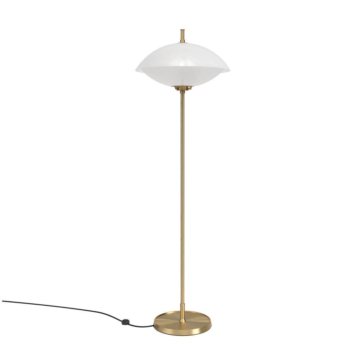 Musling Gulvlampe Opal/Messsing