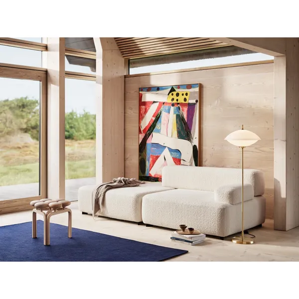 Clam Floor Lamp Opal/Brass