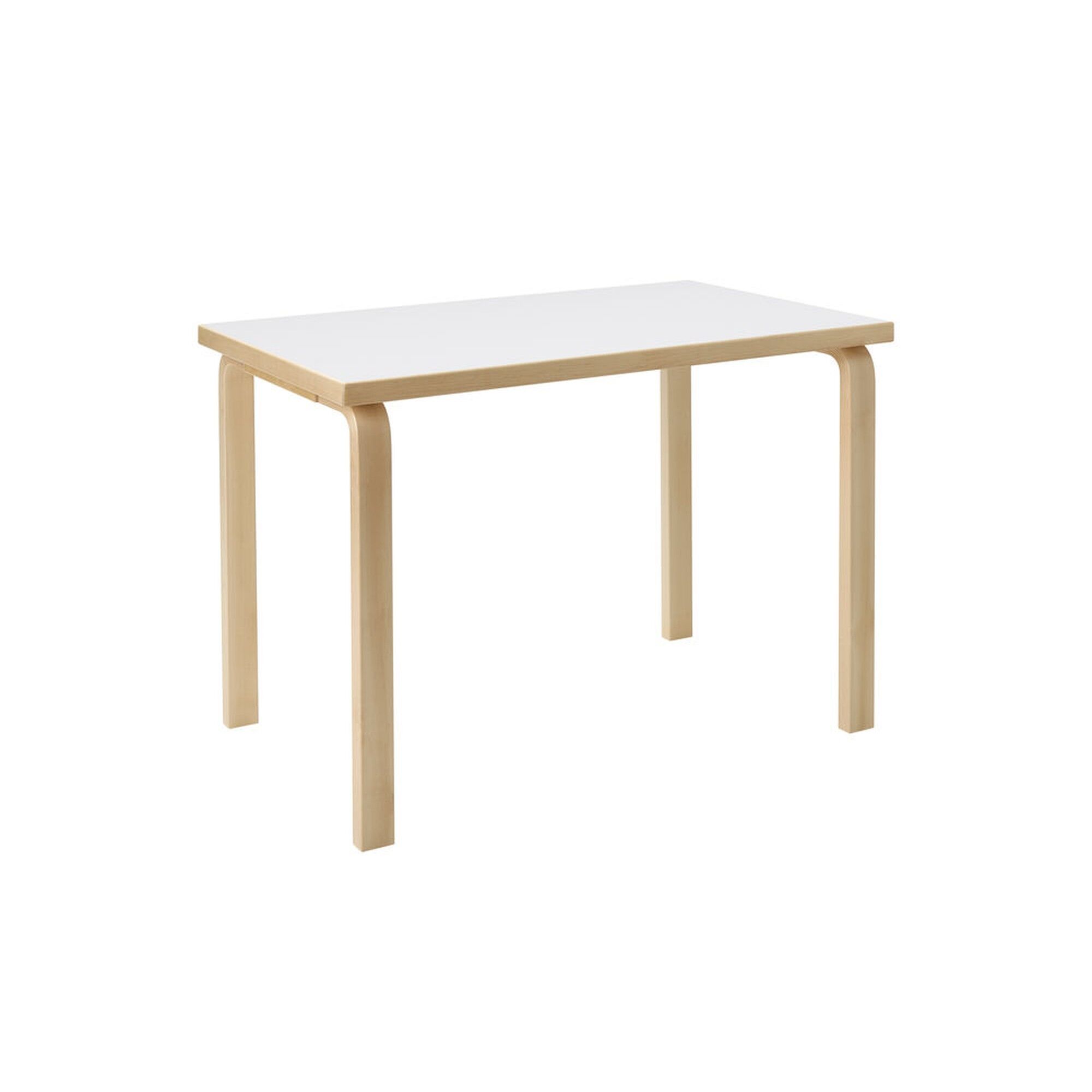Aalto 80B Rektangulrt Bord H74 Birk/Hvid