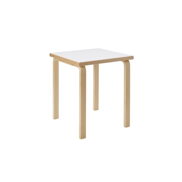 Aalto 80C Stół Kwadratowy H74 Brzoza/Biały