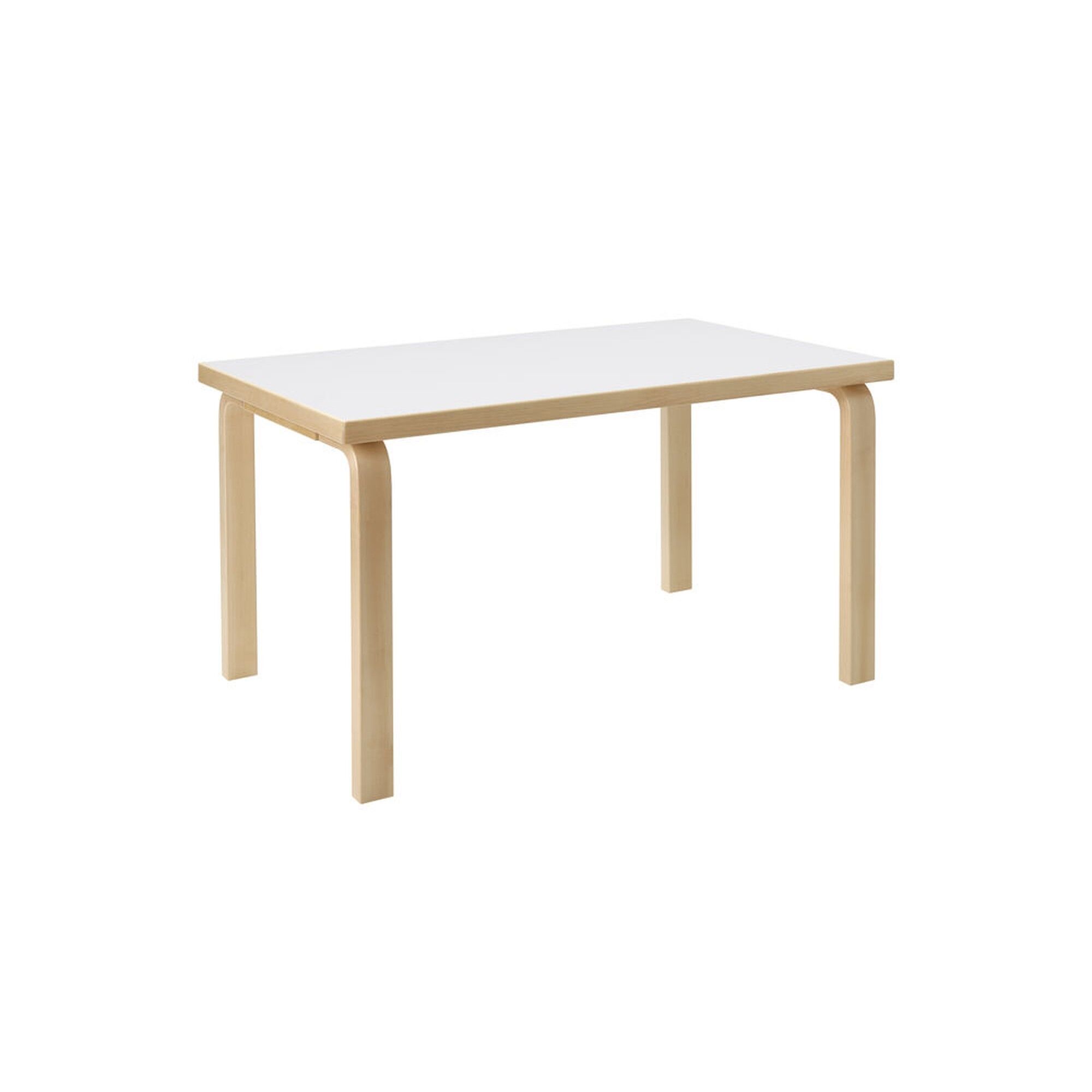 Aalto 80B Rektangulrt Bord H60 Birk/Hvid