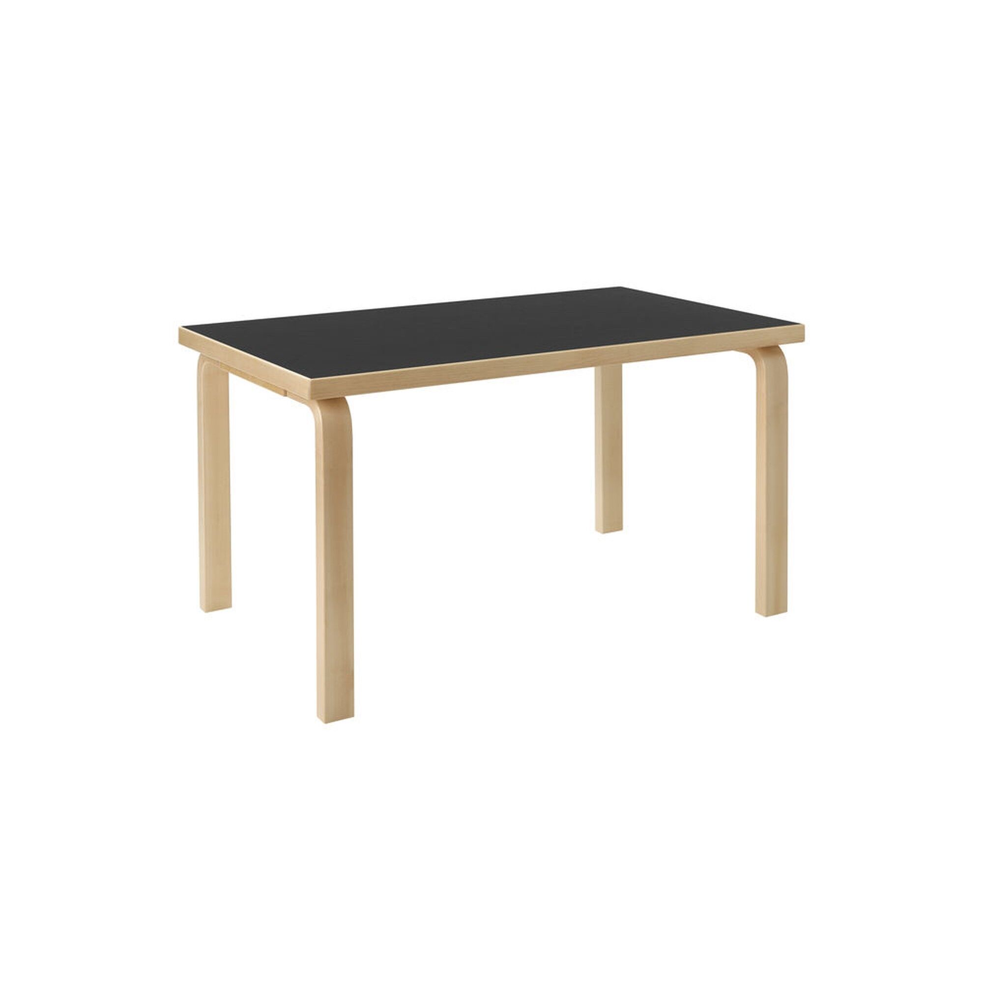 Aalto 80B Rektangulrt Bord H60 Birk/Sort