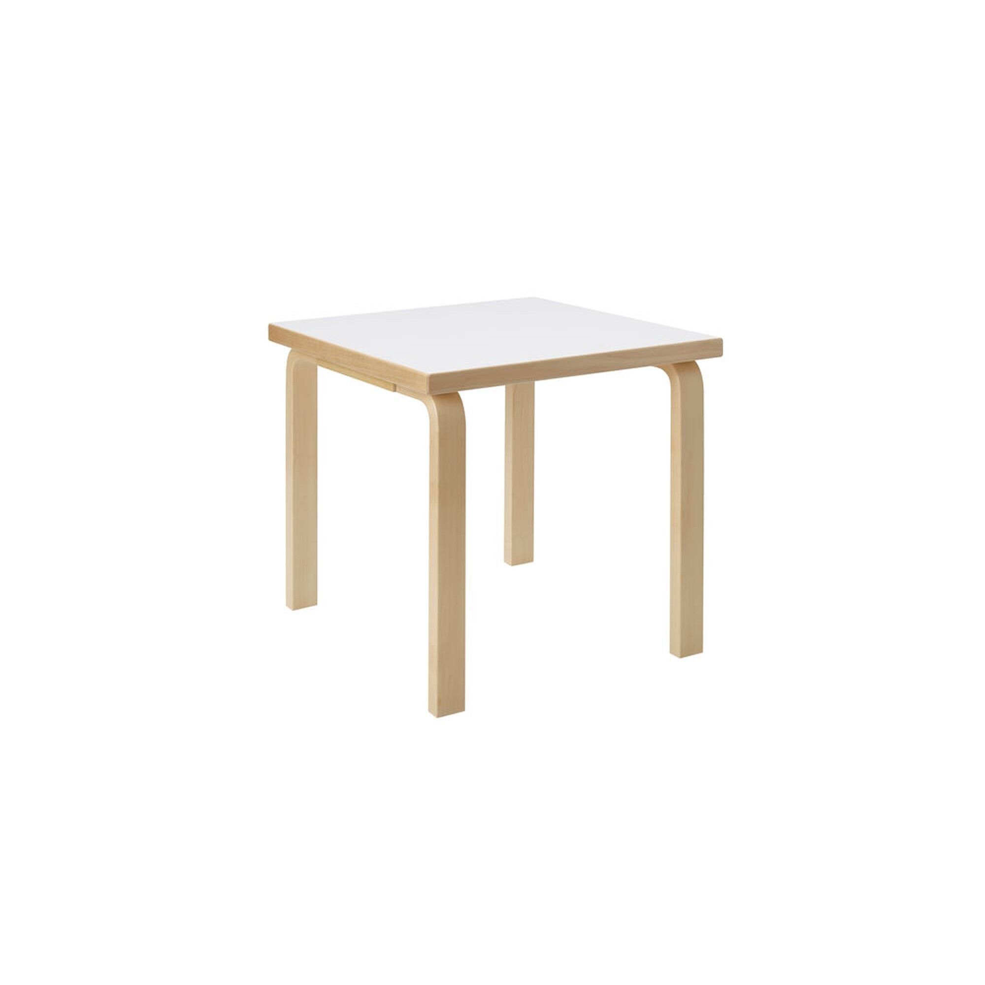 Aalto 80C Firkantet Bord H60 Birk/Hvid