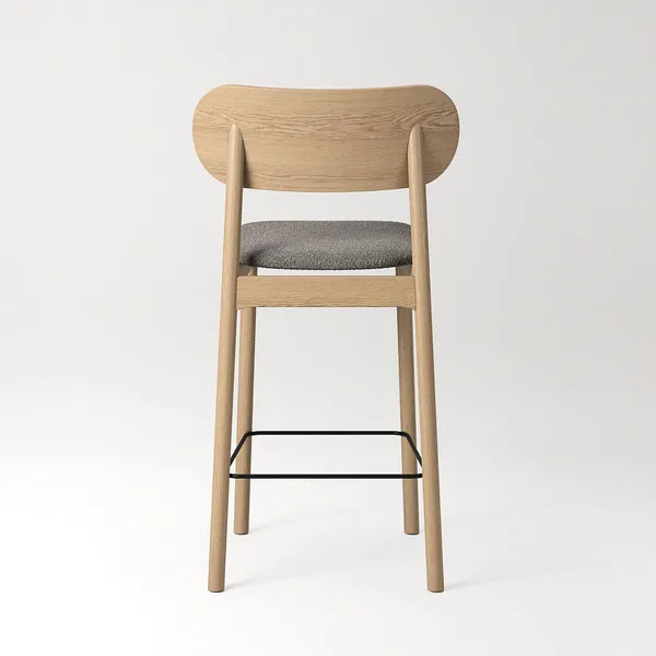 Elephant Bar Stool Natural Oak/Brown Bouclé