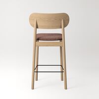 Elephant Bar Stool Natural Oak/Rust Bouclé