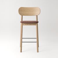 Elephant Bar Stool Natural Oak/Rust Bouclé