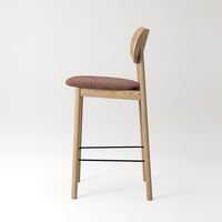 Elephant Bar Stool Natural Oak/Rust Bouclé