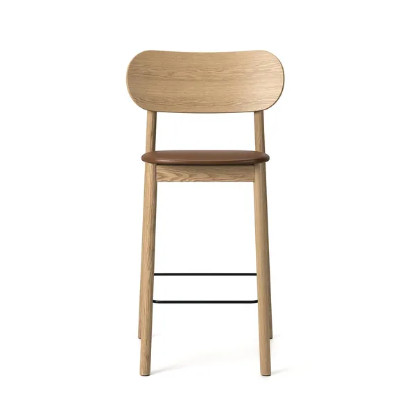 Elephant Bar Stool Natural Oak/Brown Leather