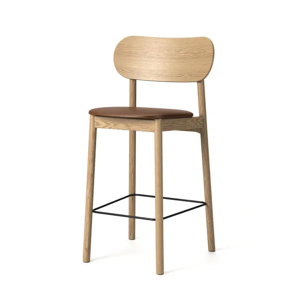 Elephant Bar Stool Natural Oak/Brown Leather