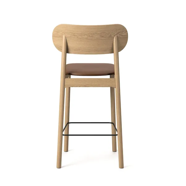 Elephant Bar Stool Natural Oak/Brown Leather