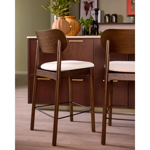 Elephant Bar Stool Natural Oak/Brown Leather