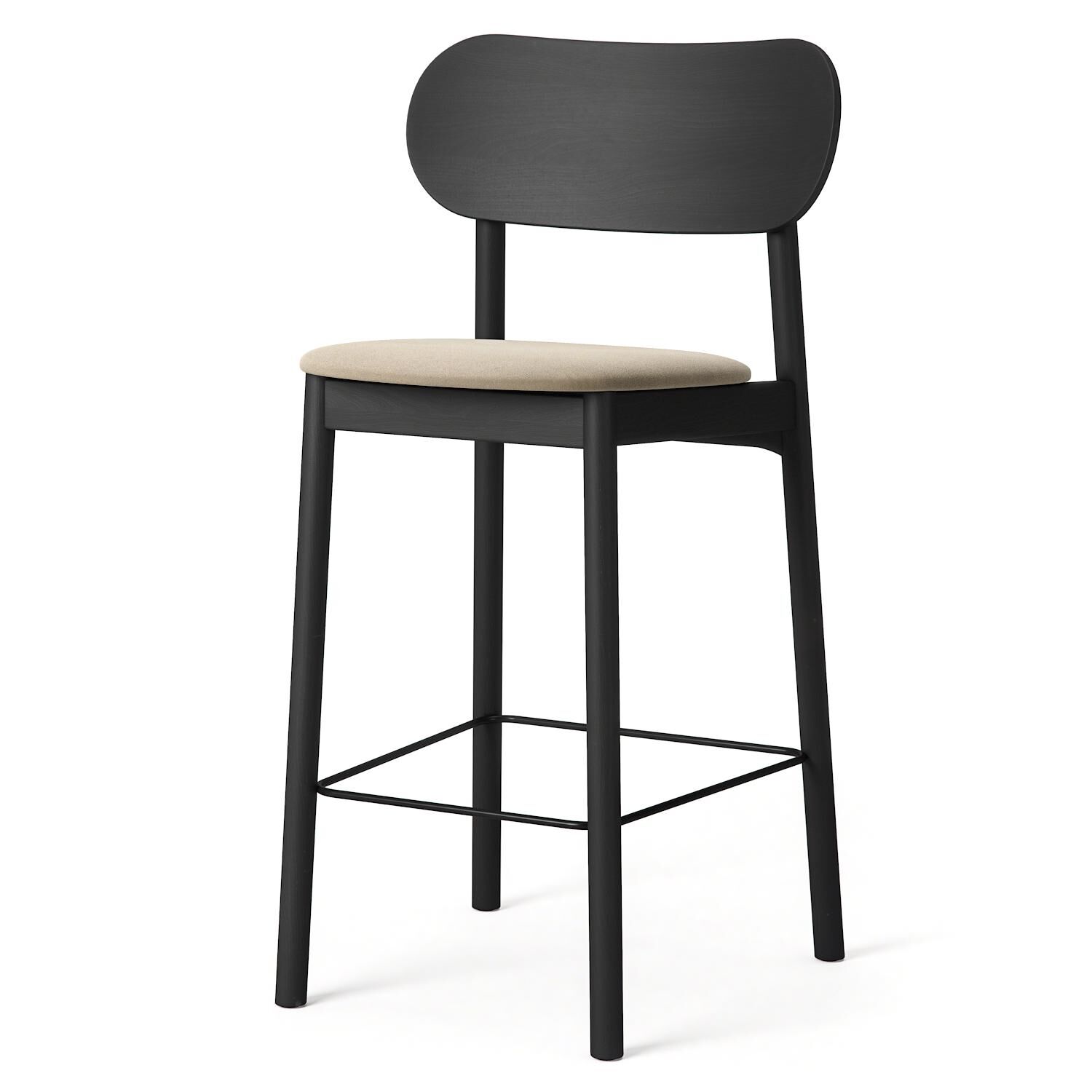 Elephant Tabouret de Bar Noir/Velours Beige
