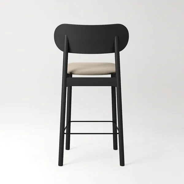 Elephant Barstol Sort/Beige Fløjl