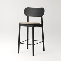 Elephant Barstol Sort/Beige Fløjl