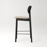Elephant Barstol Sort/Beige Fløjl
