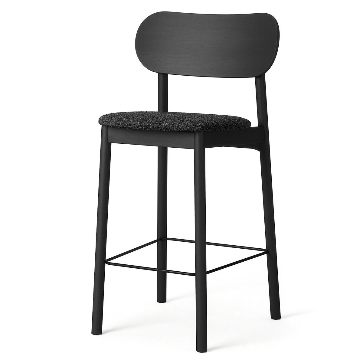 Elephant Barstool Black/ Anthracite Gray Bouclé
