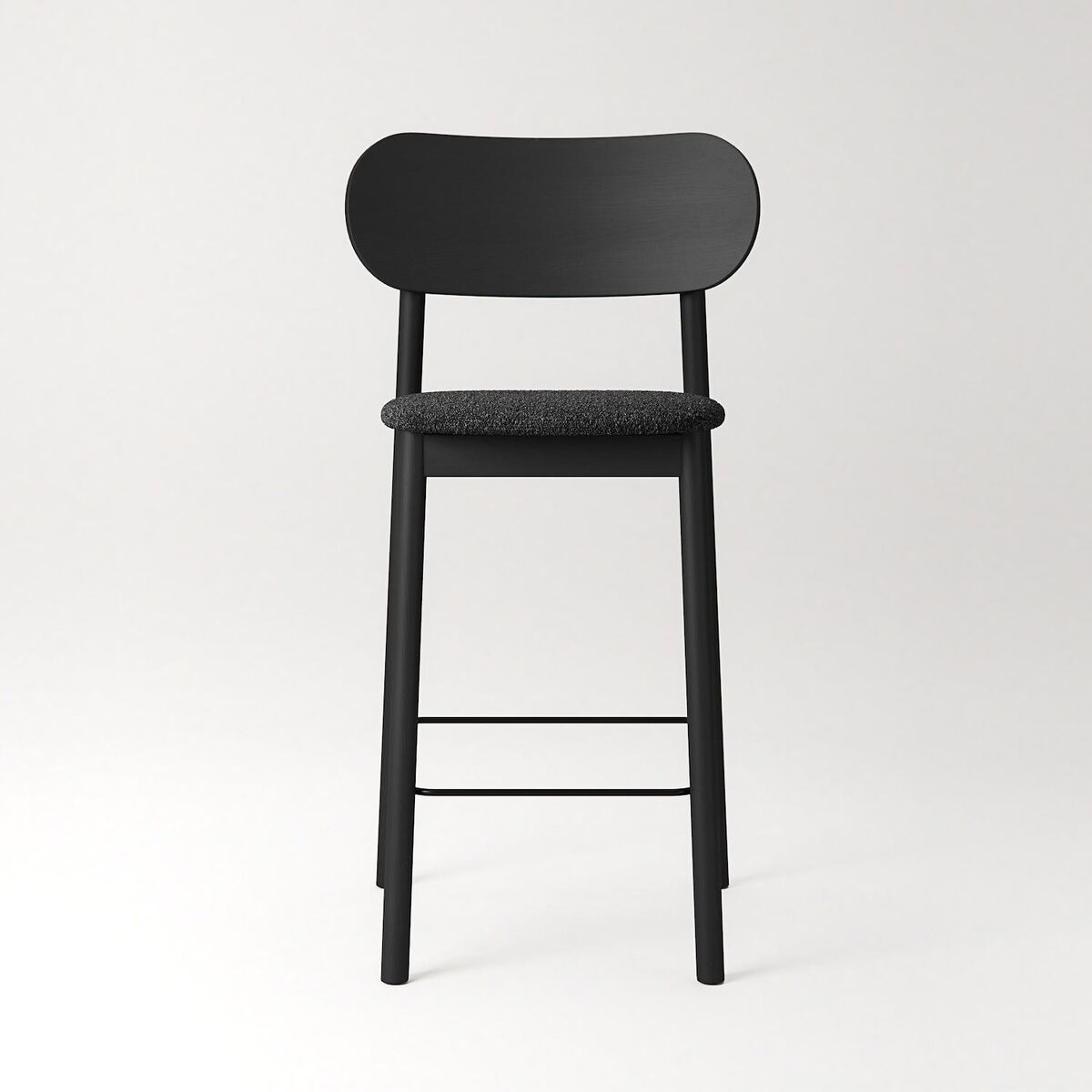 Elephant Barstool Black/ Anthracite Gray Bouclé