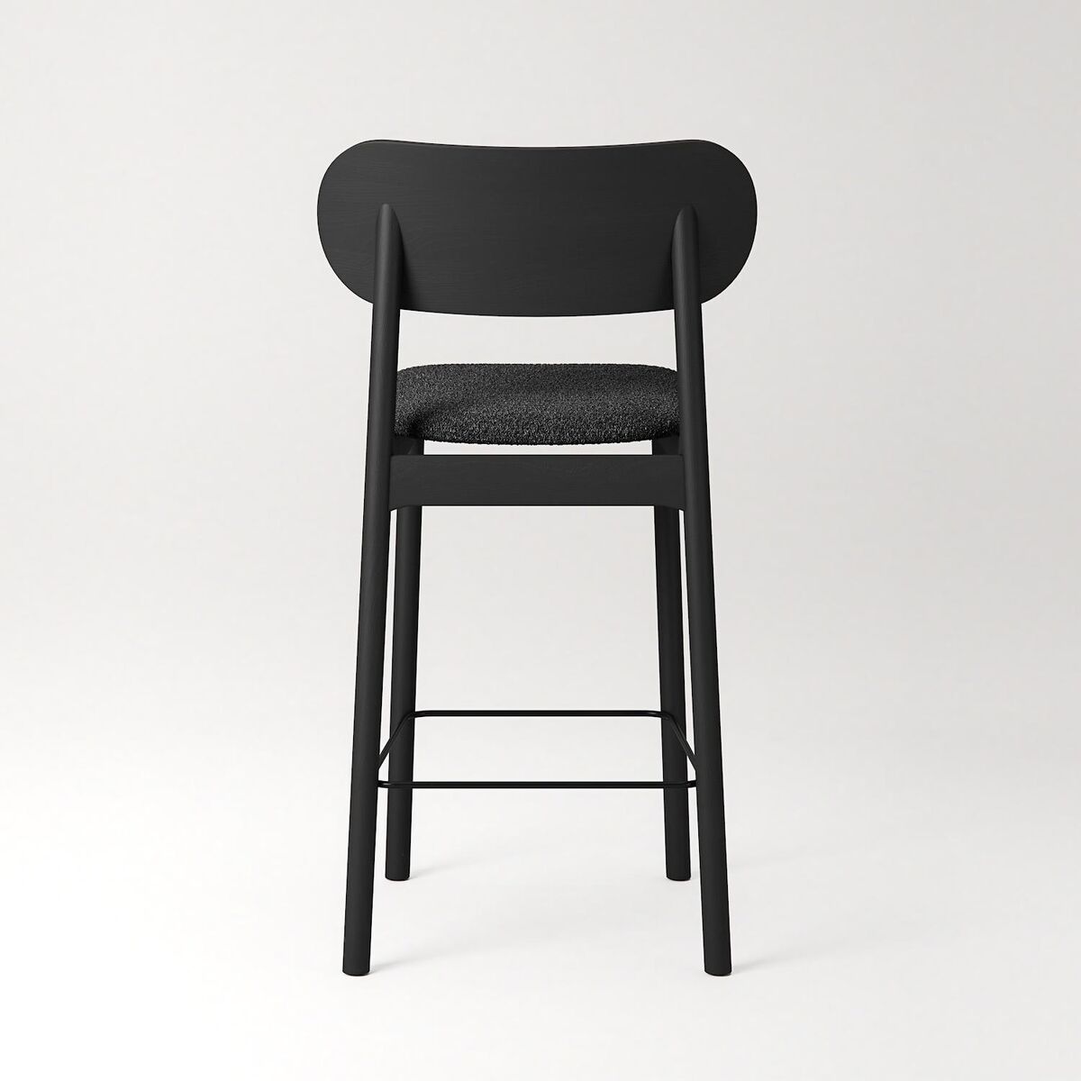 Elephant Barstool Black/ Anthracite Gray Bouclé