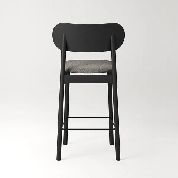 Elephant Bar Stool Black/Brown Bouclé