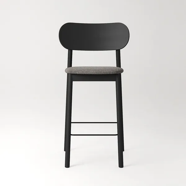 Elephant Bar Stool Black/Brown Bouclé