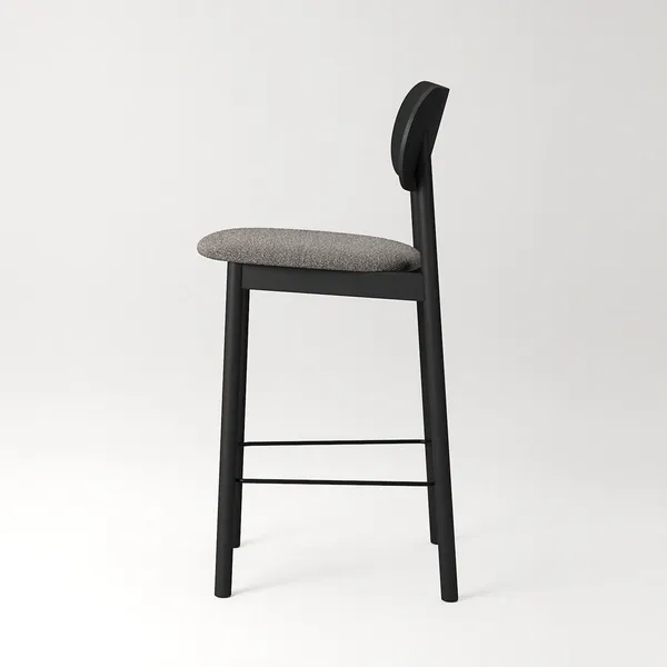 Elephant Bar Stool Black/Brown Bouclé