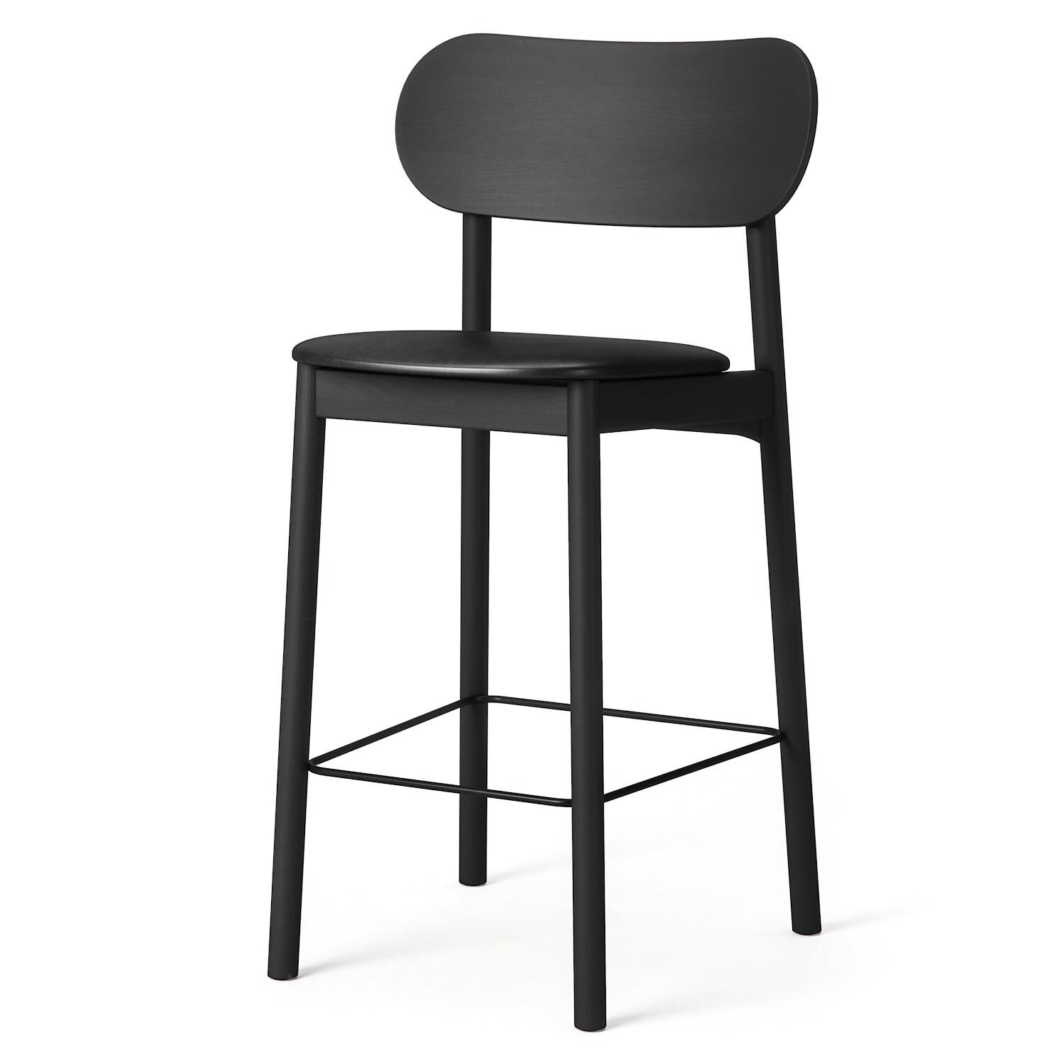 Elephant Tabouret de Bar Noir/ Cuir Noir