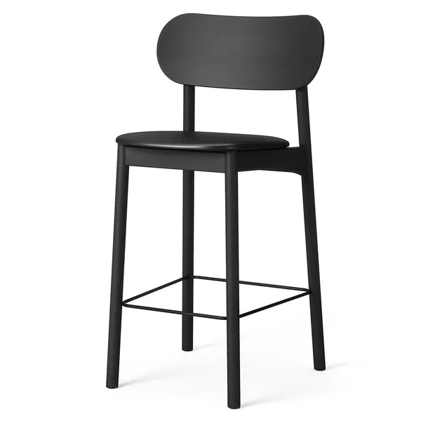 Elephant Bar Stool Black/ Black Leather