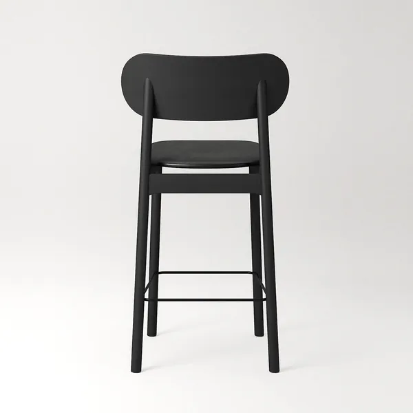 Elephant Bar Stool Black/ Black Leather