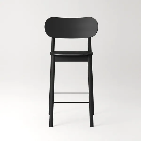 Elephant Bar Stool Black/ Black Leather