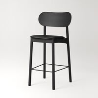 Elephant Bar Stool Black/ Black Leather
