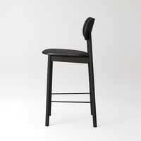 Elephant Bar Stool Black/ Black Leather