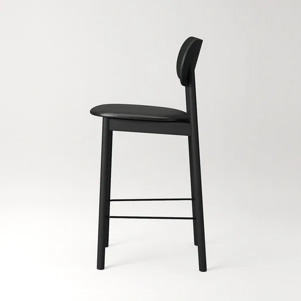 Elephant Bar Stool Black/ Black Leather