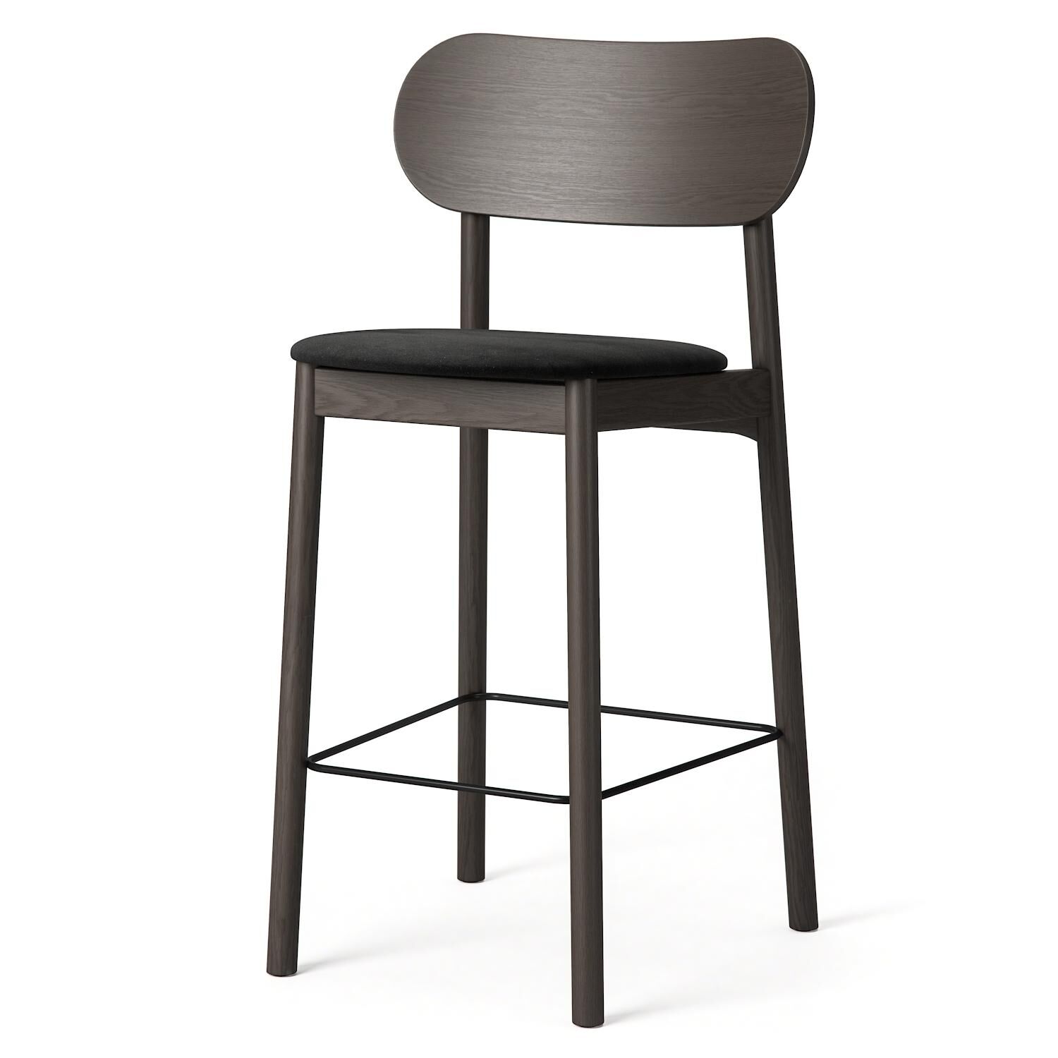 Elephant Tabouret de Bar Chêne foncé/Velours Noir