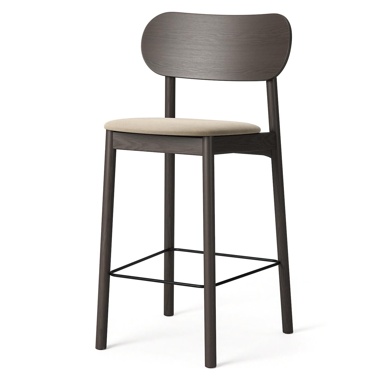 Elephant Tabouret de Bar Chêne foncé/Velours Beige