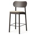 Elephant Bar Stool Dark Oak/Beige Velvet