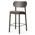 Elephant Bar Stool Dark Oak/Brown Bouclé