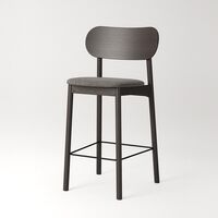 Elephant Bar Stool Dark Oak/Brown Bouclé