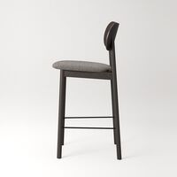 Elephant Bar Stool Dark Oak/Brown Bouclé