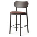 Elephant Bar Stool Dark Oak/Rust Bouclé