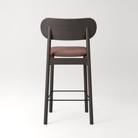 Elephant Bar Stool Dark Oak/Rust Bouclé