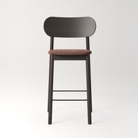 Elephant Bar Stool Dark Oak/Rust Bouclé