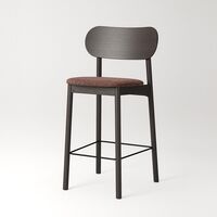 Elephant Bar Stool Dark Oak/Rust Bouclé