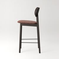 Elephant Bar Stool Dark Oak/Rust Bouclé