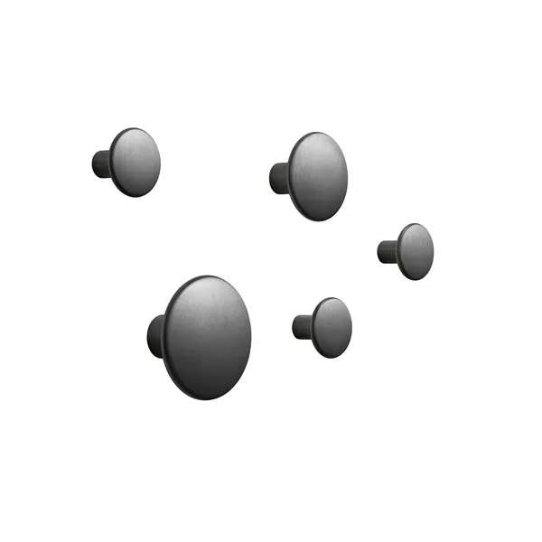 Ganchos Dots Metal 5uds. Negro