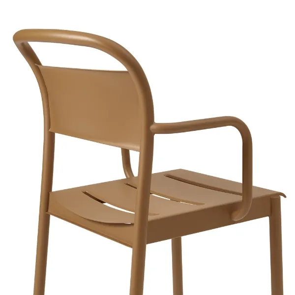 Linear Steel Dining Chair Burnt Orange