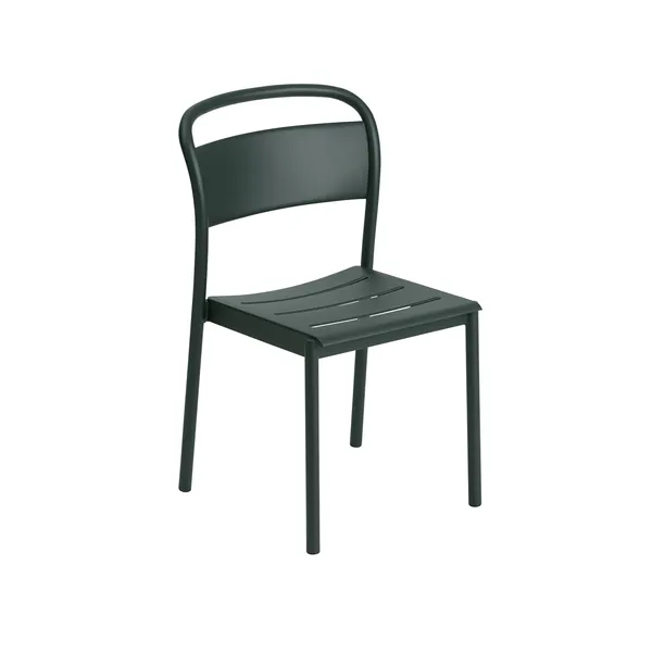 Linear Steel Dining Chair Dark Green