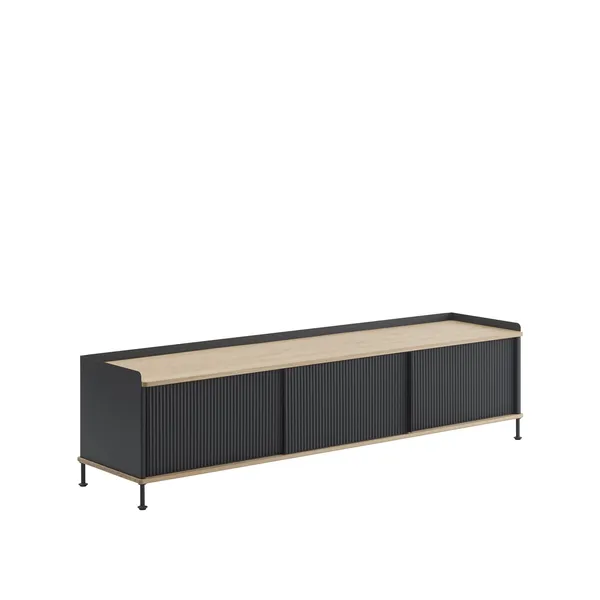 Mesa Auxiliar Enfold 186x45 Roble/ Negro Antracita